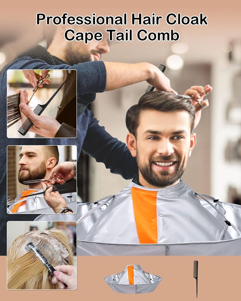 Lictin Hair Cutting Cape - Haircut Cape Umbrella Waterproof Hair Cloak Barber Cape Foldable Hairdressing Umbrella Cape Apron with 1PCS Black Comb - Image 5